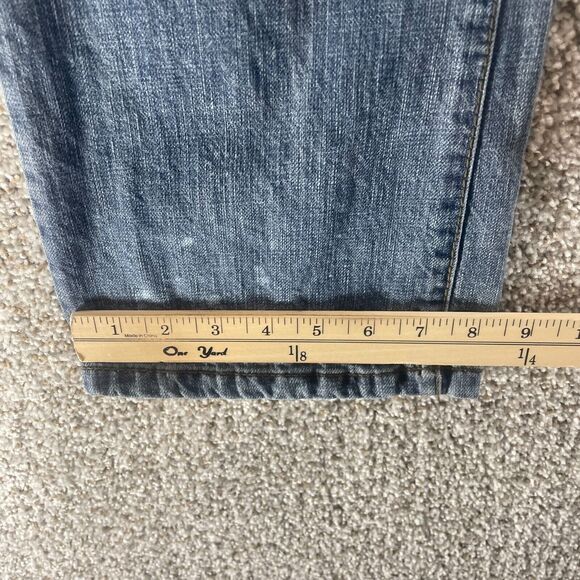 Express Jeans Mens 32x32 Blue Denim Pants Boot Cut Medium Wash Adult Cotton Logo - Picture 5 of 10